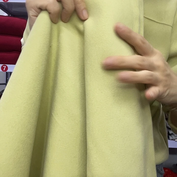 混纺绿色双层奶芙绒70厘米