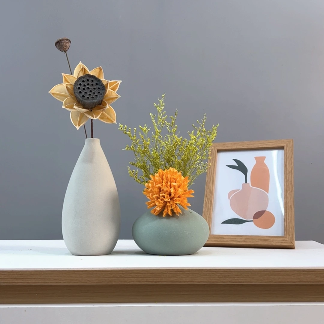 摆件不带画框 花瓶带花高度20-30厘米左右