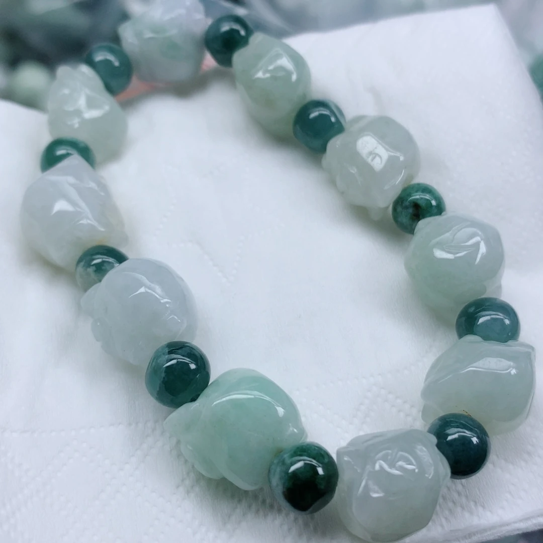 翡翠未镶嵌项链珠子珠