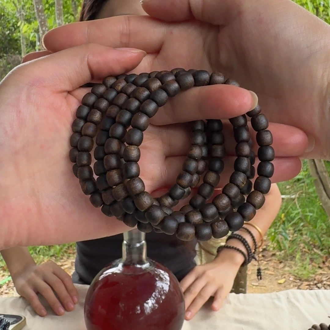 手串沉香绿奇楠沉水单圈约0.7多样性发一条