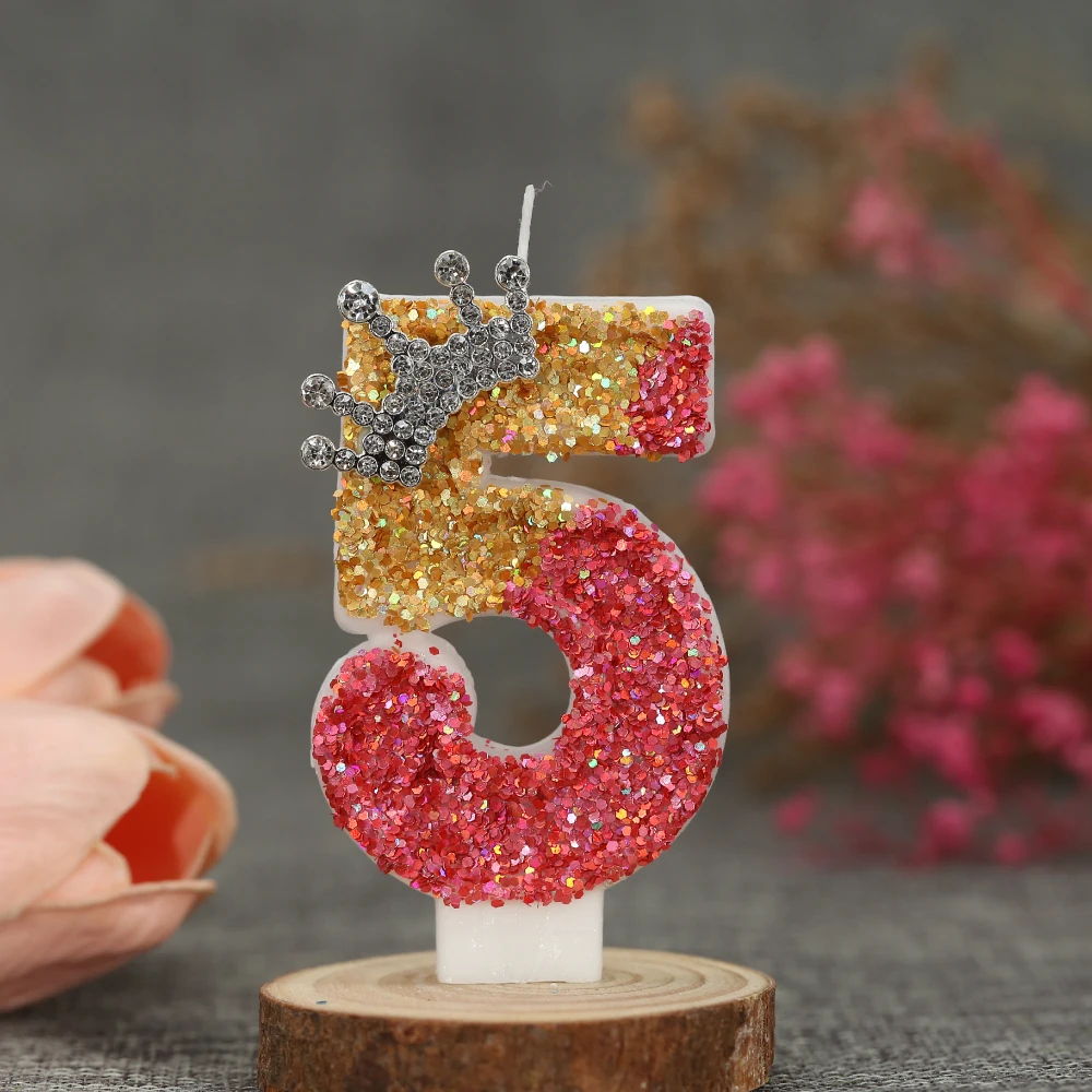 ins风网红创意数字蜡烛手工皇冠公主儿童生日蛋糕蜡烛庆生装饰品