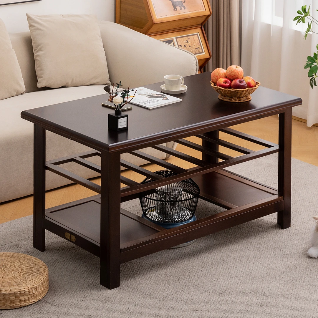 茶几客厅家用烤火桌子新款长方形烤火架冬季取暖实木折叠简易餐桌