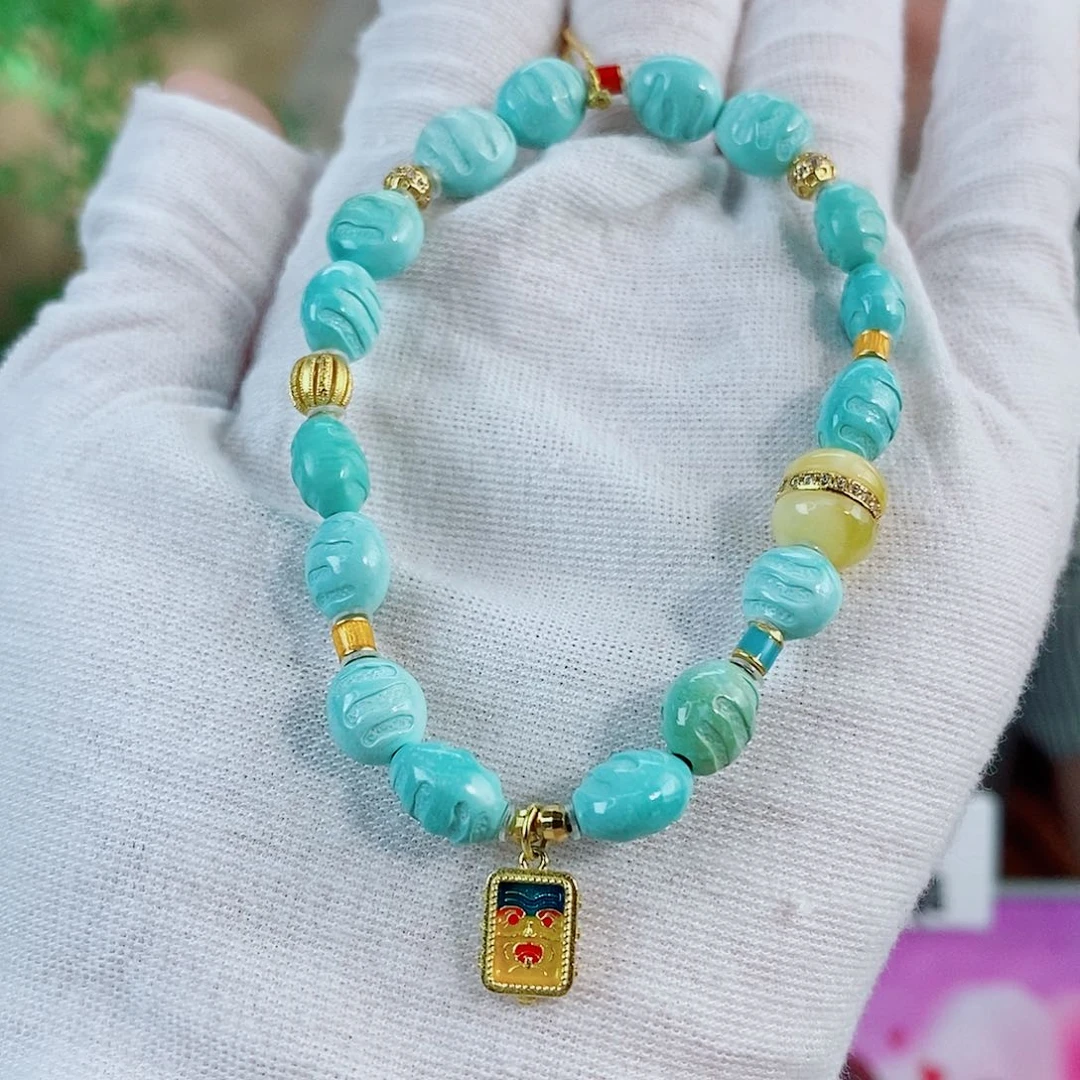 银S925镀金镶嵌绿松石珠宝奇石