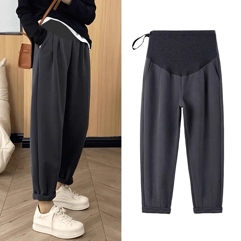 孕妇裤外穿秋季直筒萝卜裤大码宽松孕妇休闲裤春秋显瘦老爹裤
