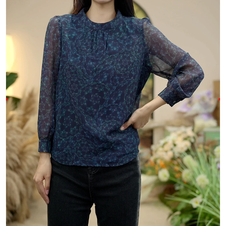 【AX】新款气质洋气高端别致小衫高级感时尚长袖花衬衫上衣女春夏季