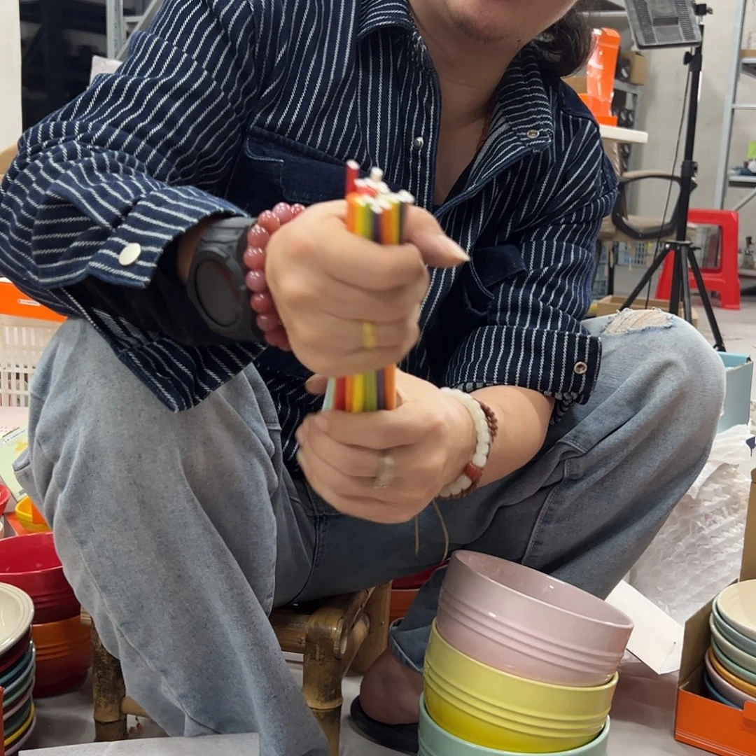 陶瓷十色筷子十双筷子