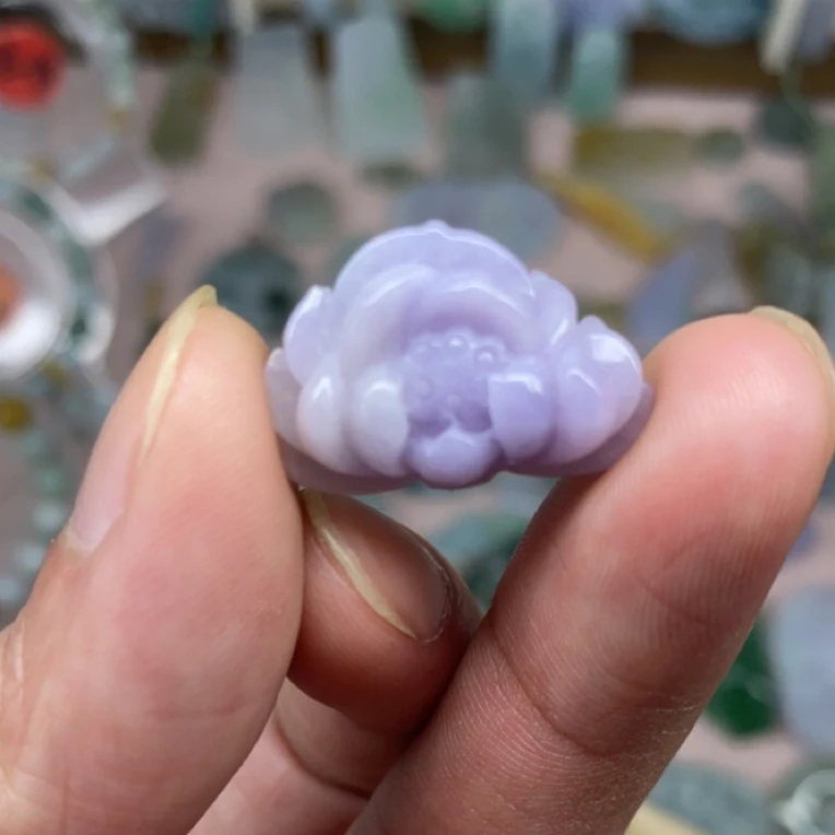 A货紫罗兰莲花挂件