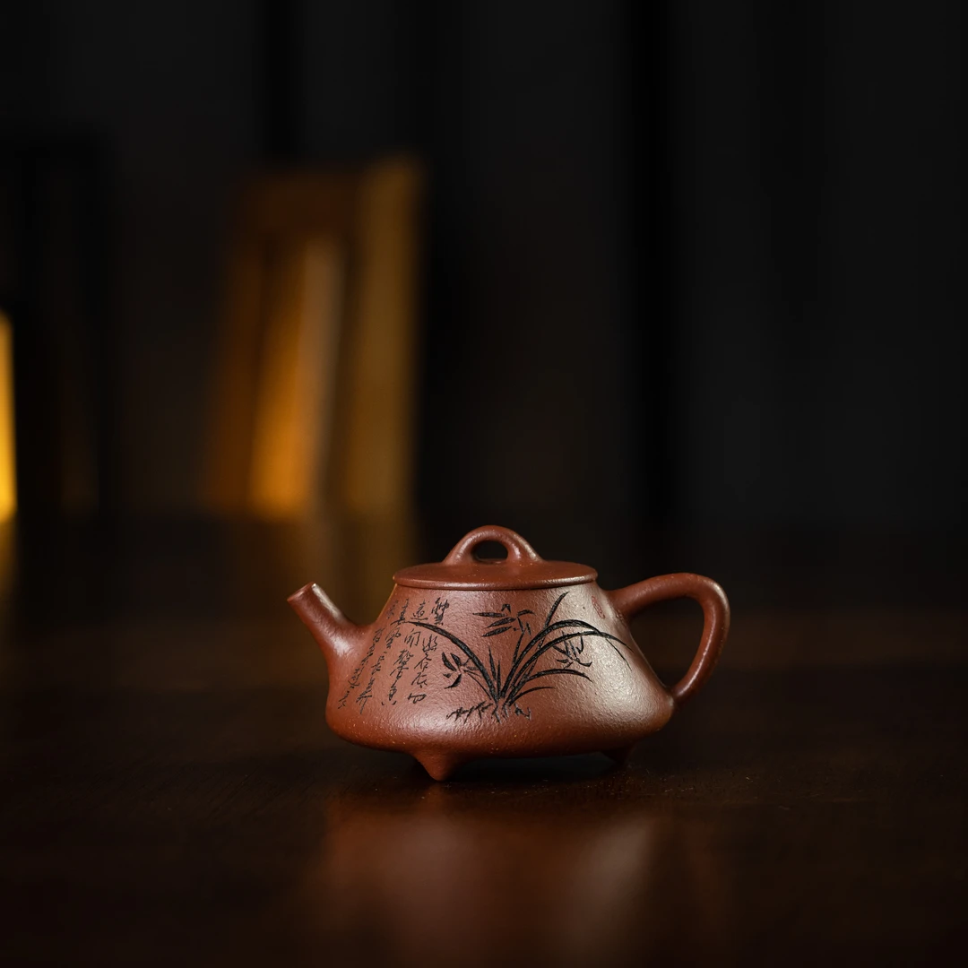 子冶石瓢（兰香）红降坡 115cc 家用紫砂壶tt1