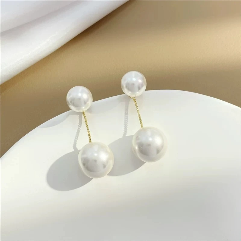 珍珠高级耳坠耳钉滴新款法式锆石耳环气质耳饰百搭复古