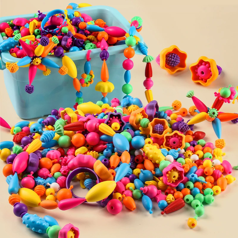 【严选】儿童波普珠子手工DIY材料益智拼插玩小女孩项链手链玩具