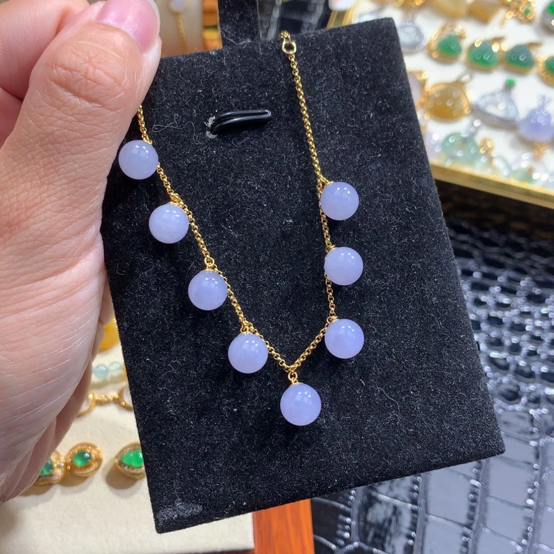 N***N翡翠18K金镶嵌颈饰翡翠