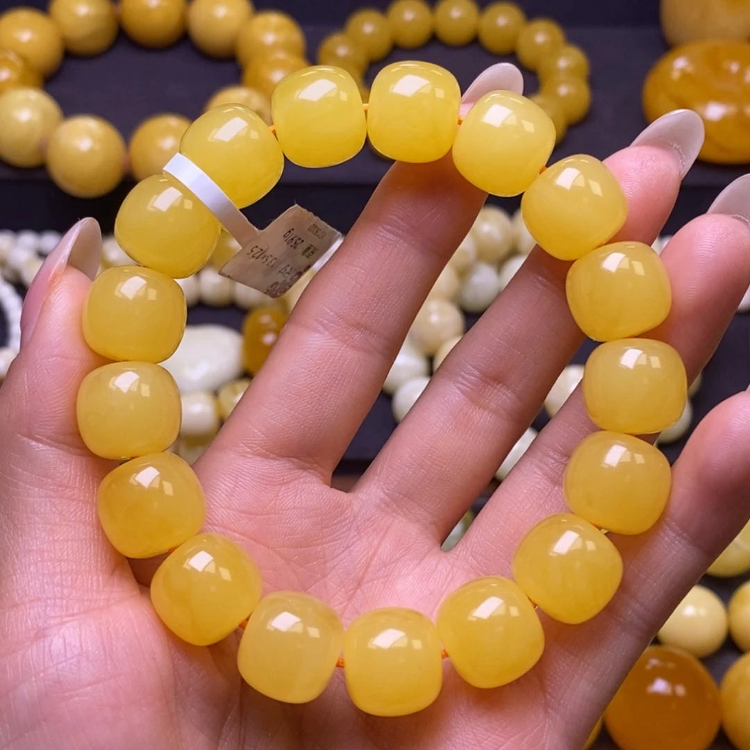 琥珀未镶嵌裸石同料手串