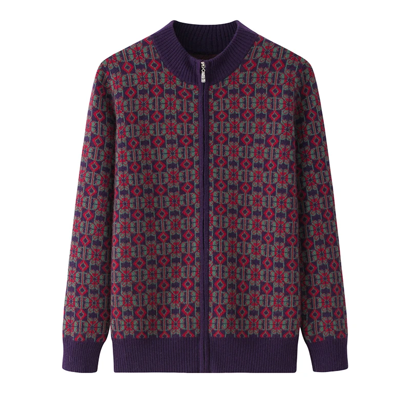 【熙芸】时尚年轻妈妈装羊毛衫女半高圆领加厚拉链针织衫毛衣外套