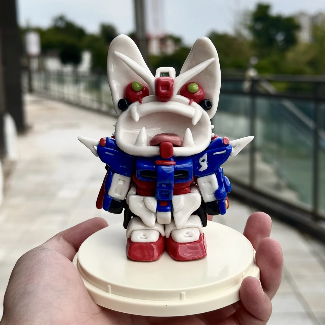 原创手作高达陶瓷瓦猫摆件