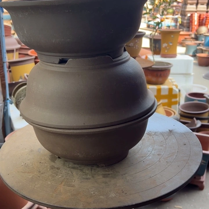 紫砂28碗盆三个 口径28×10