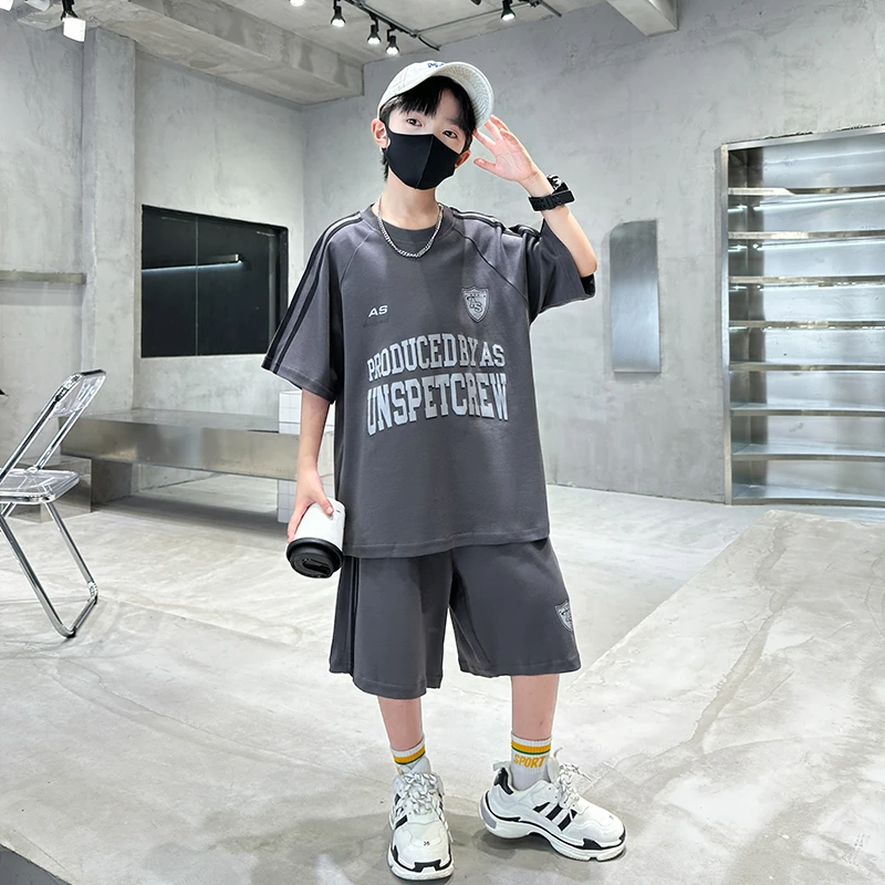 男童夏装套装2025新款儿童中大童夏季短袖男孩夏款薄款两件套洋气