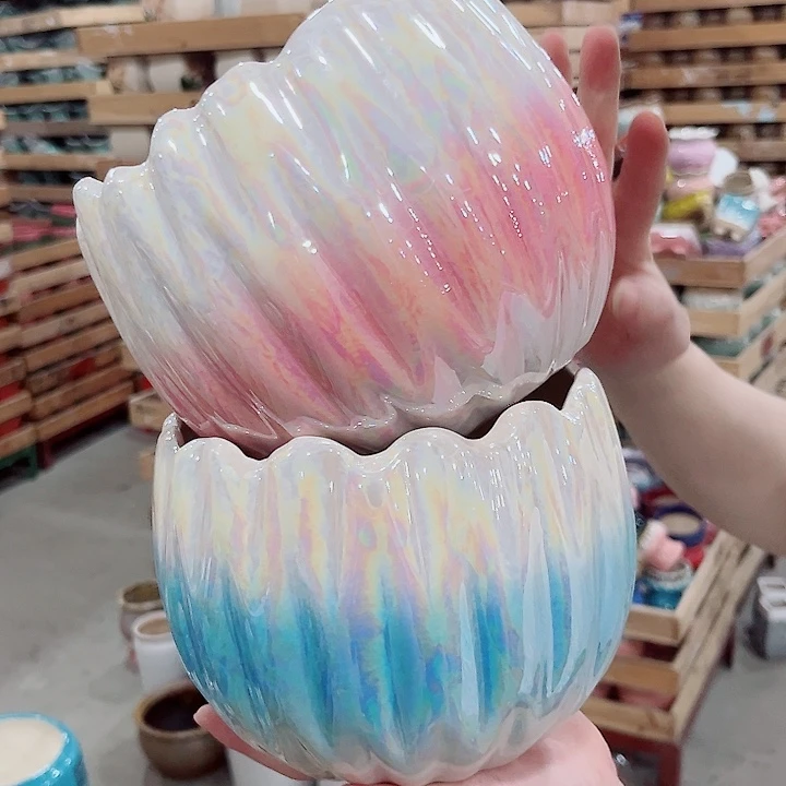 有孔.凑单10元陶瓷花盆发货！