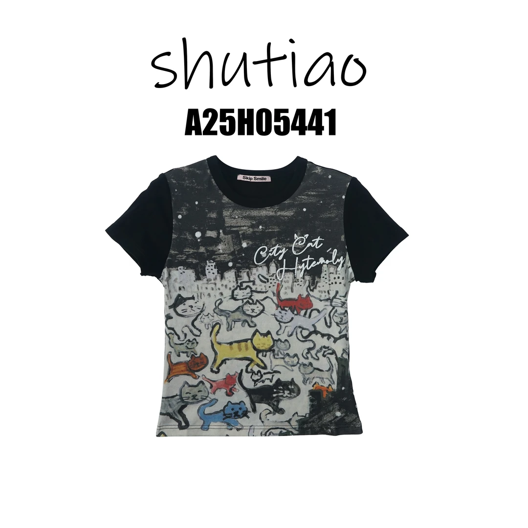 【SHUTIAO】2025秋冬：新款小众设计款T恤A25H05441