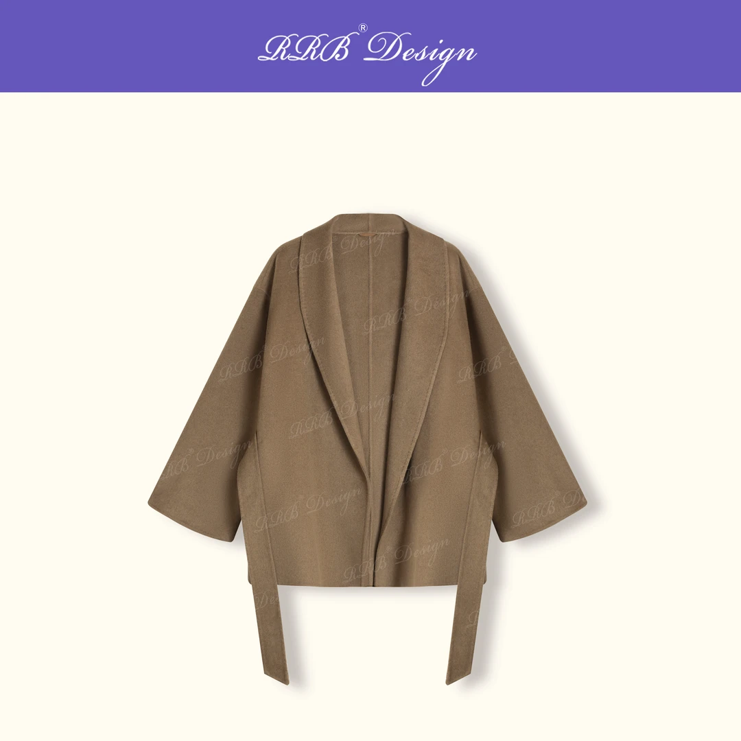 RRB Design「佛罗伦萨」珍稀高支baby羊驼毛极简百搭腰带双面呢大衣