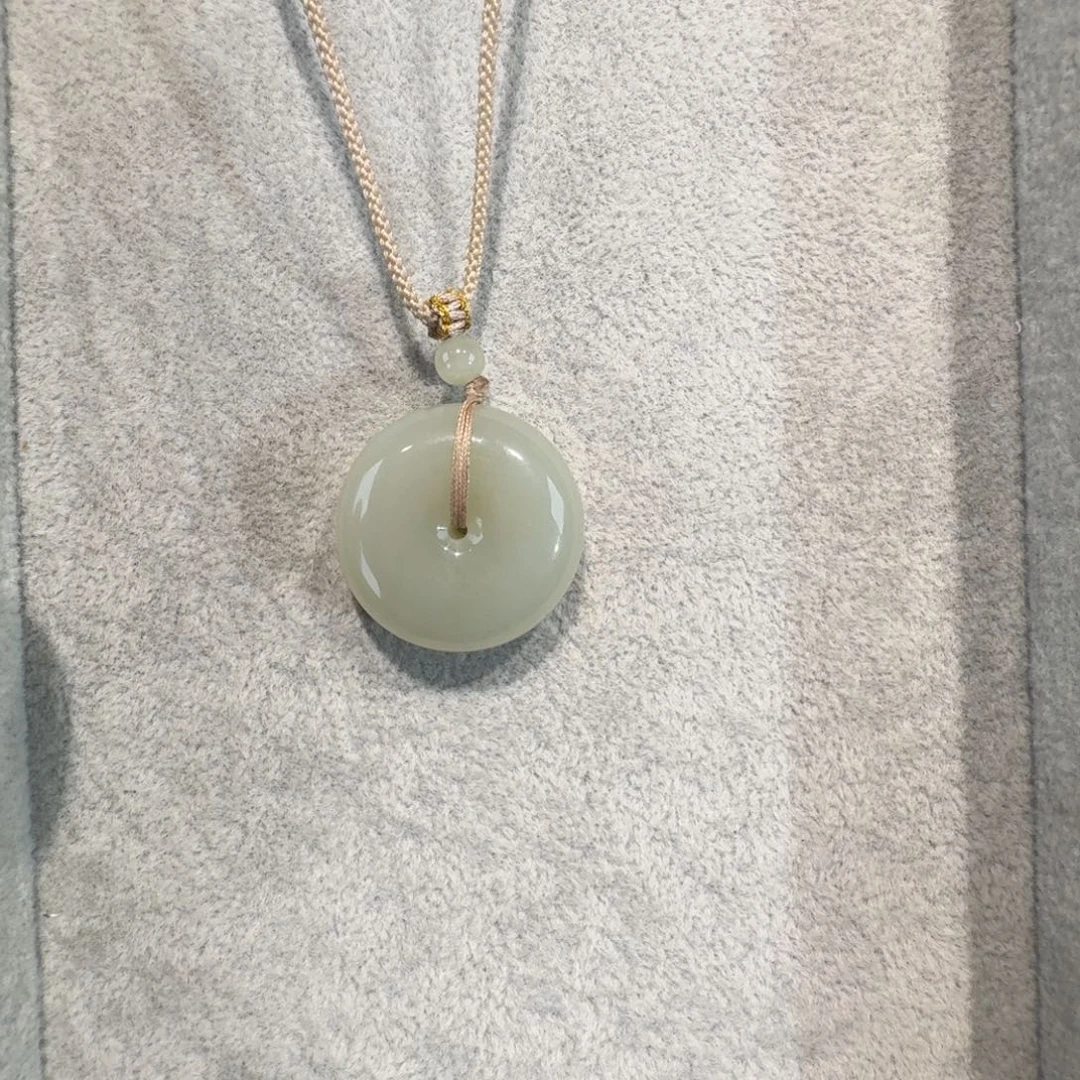 和田玉未镶嵌吊坠(赠链)29.5✖️12.8晴水平安扣