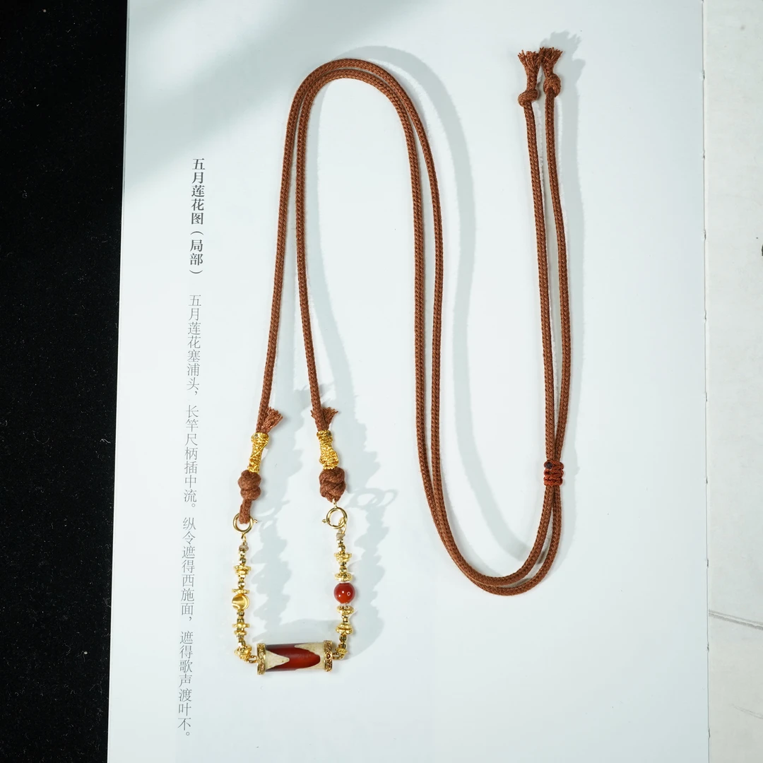 【佩洁】玛瑙*毛衣链*18k金镶嵌