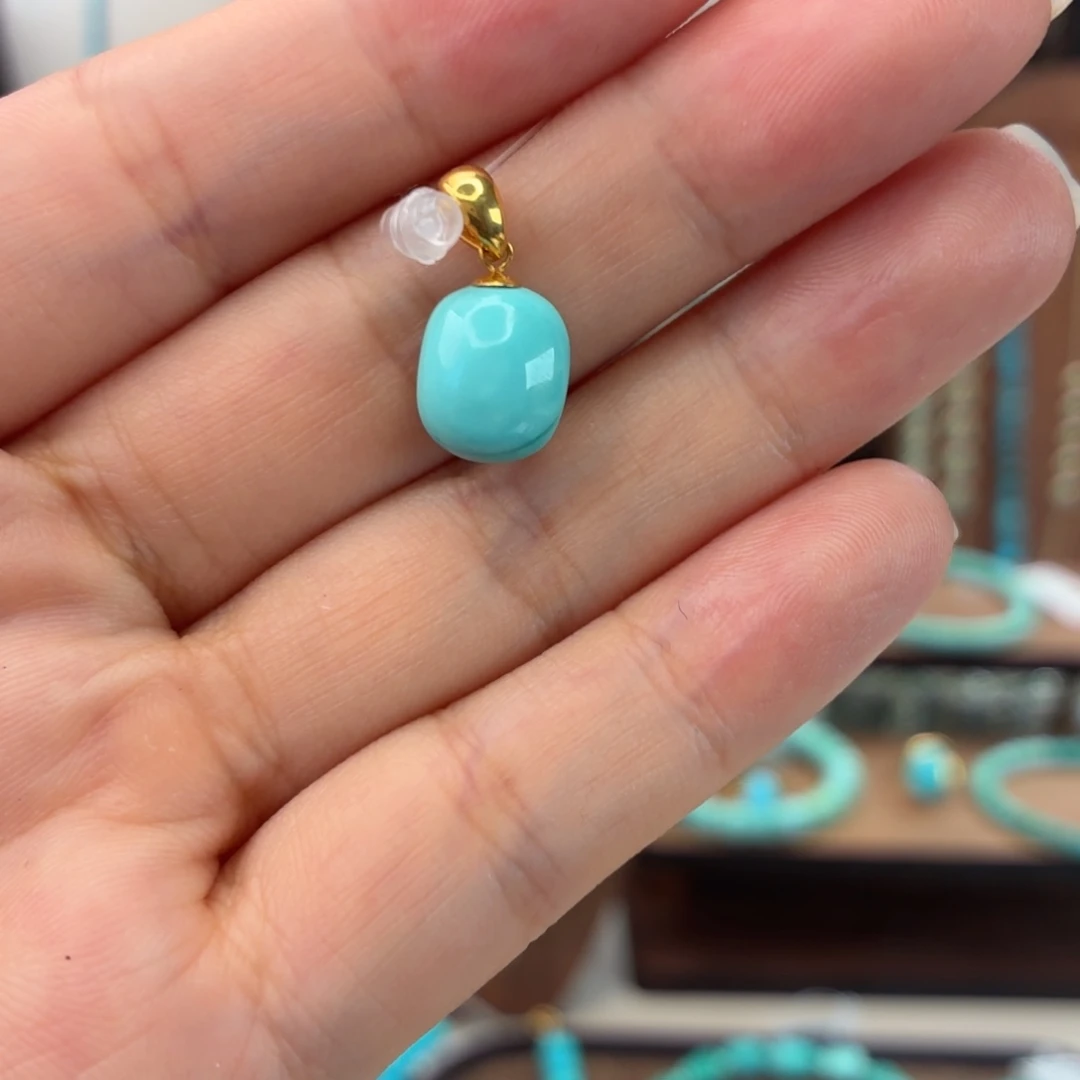 绿松石18K金镶嵌颈饰