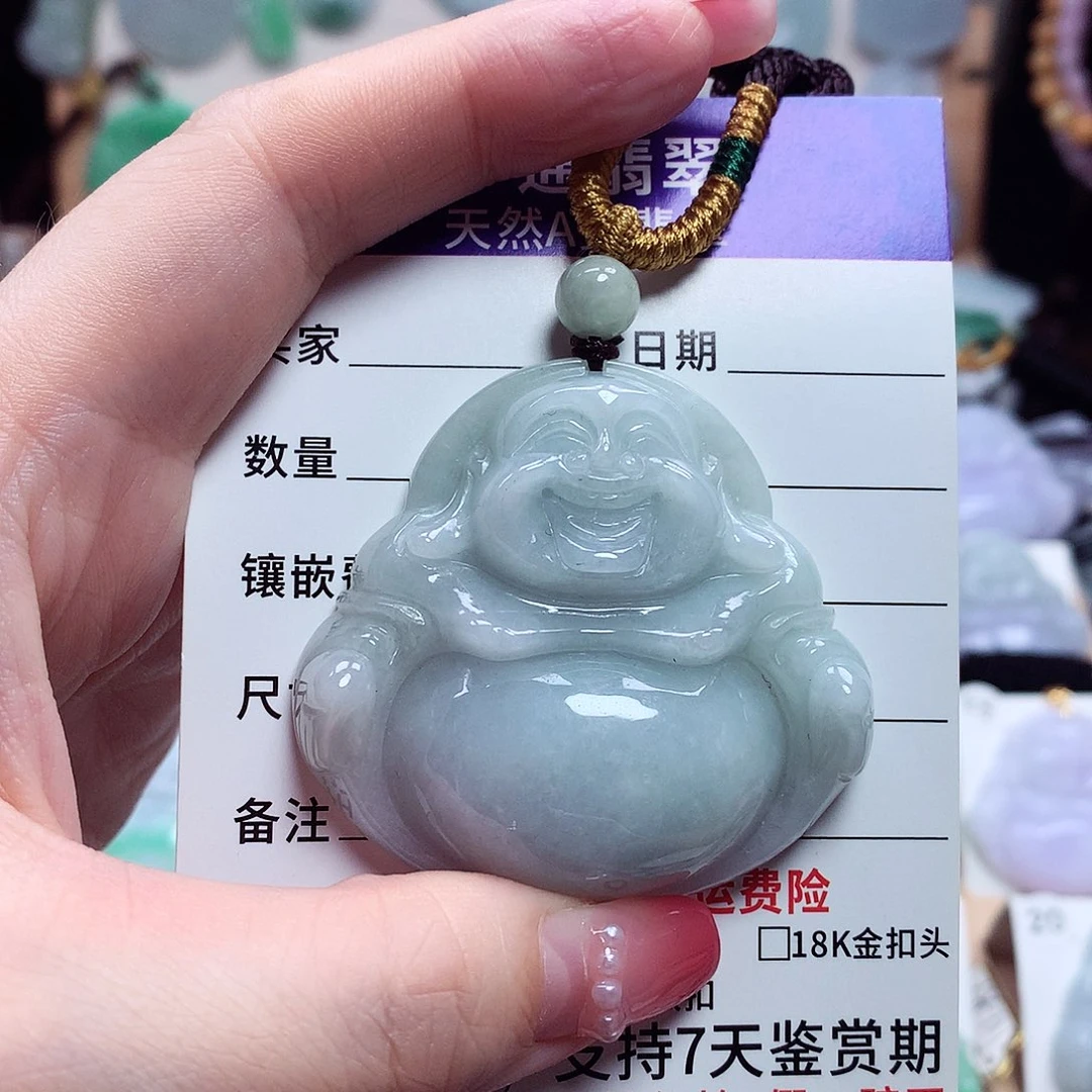 翡翠未镶嵌颈饰佛公01