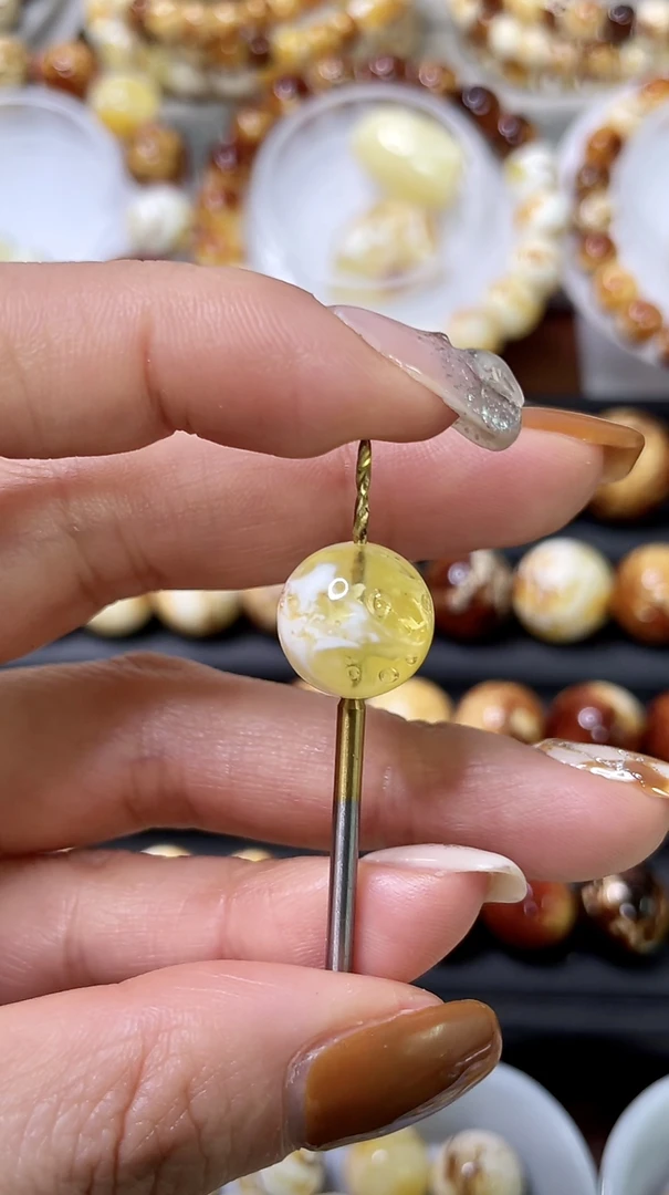 琥珀蜜蜡金瓷单珠