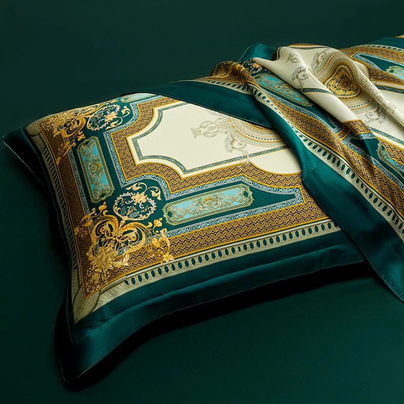 新品数码喷绘真丝枕套桑蚕丝双面丝绸100%枕头套丝滑轻奢高档家用