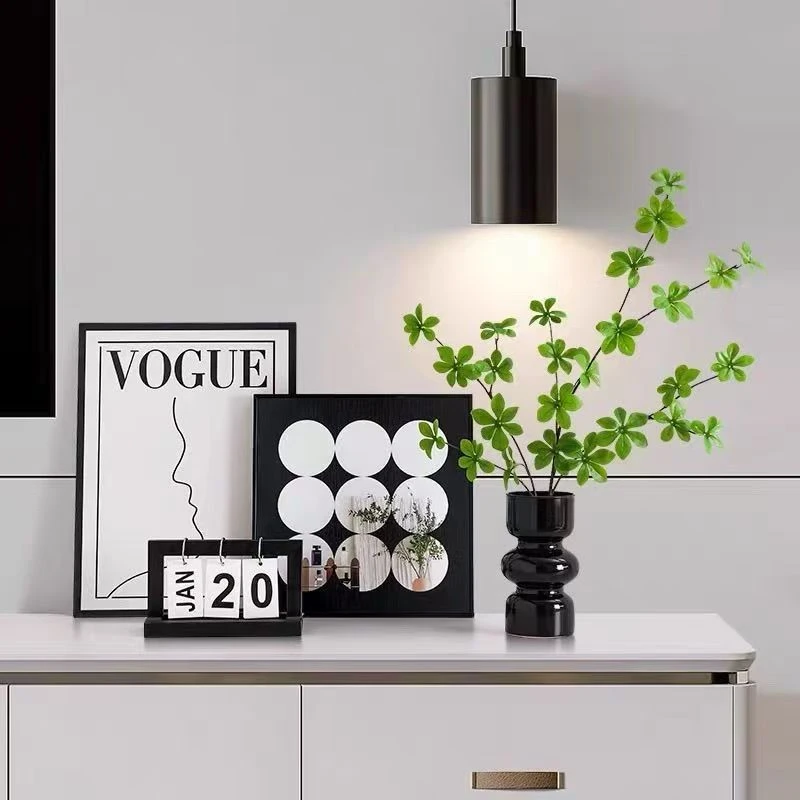 北欧ins风抽象装饰画客厅电视柜客厅高档挂画布纹膜高级感摆件