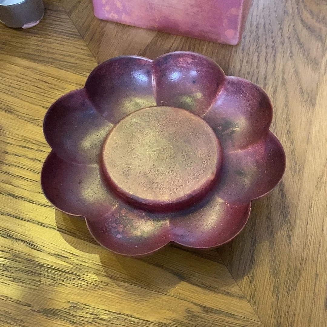 任和堂纯紫铜海棠壶承