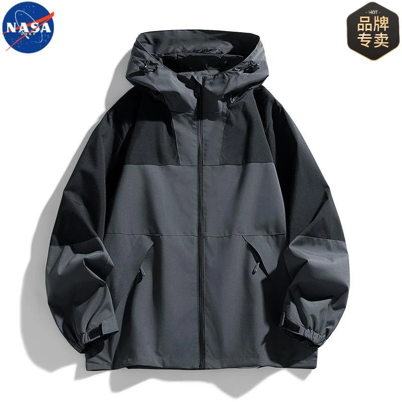 NASA品牌联名冲锋衣外套男2025新款春秋季青少年户外登山防风夹克