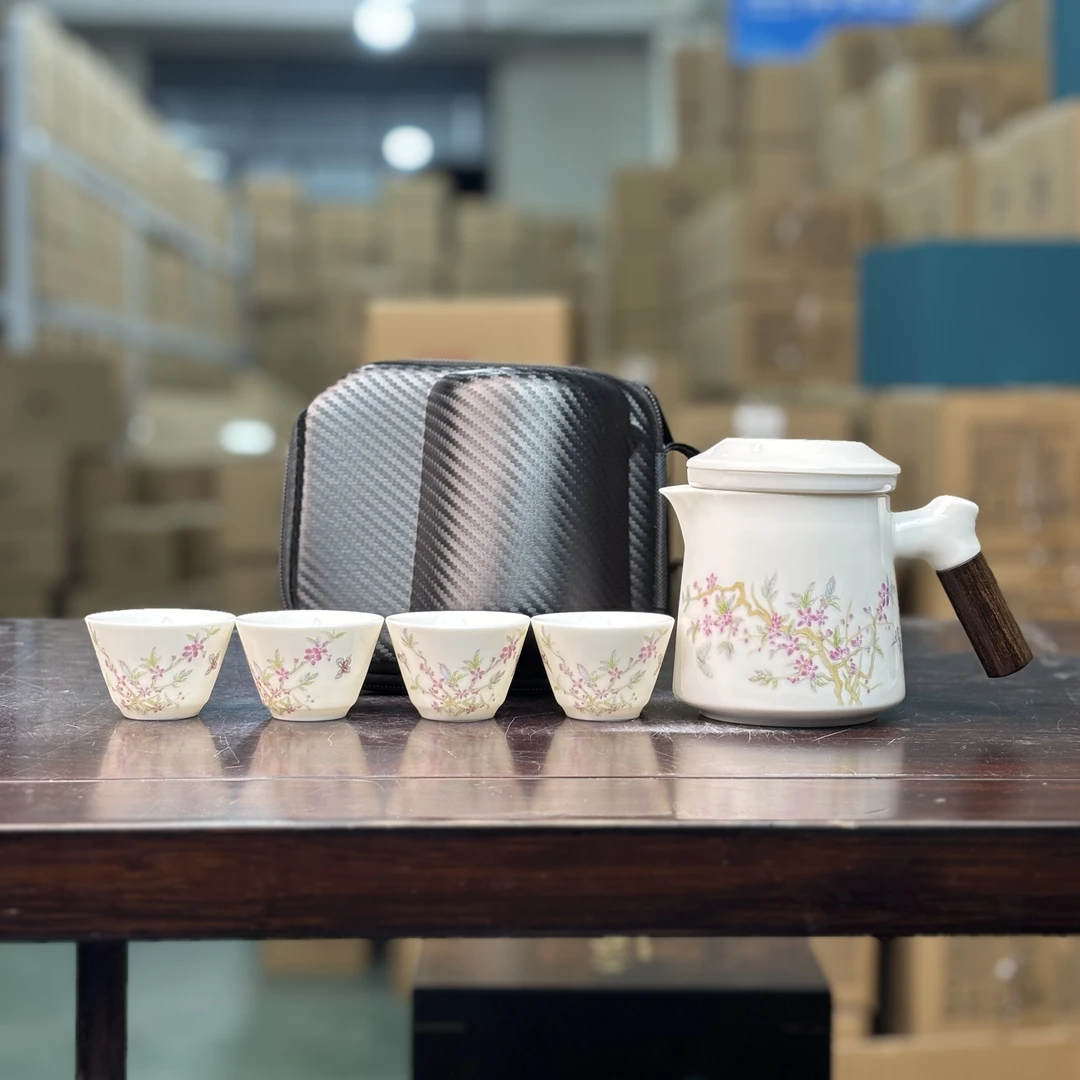 【闪购链接】桃花一壶四杯旅行茶具YS452
