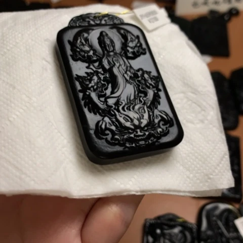 天然缅甸a货钢琴黑挂件
