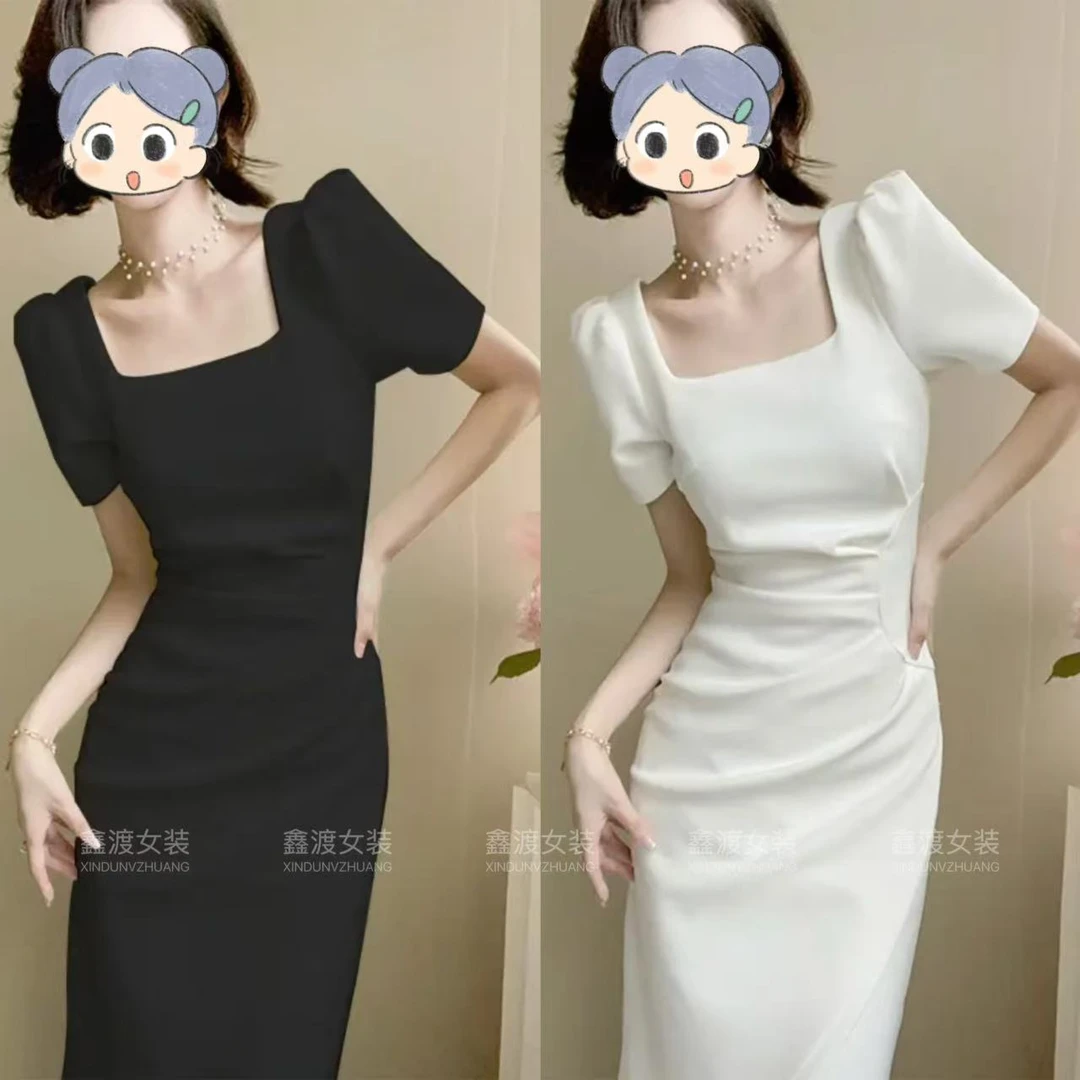 2025夏季新款时尚显瘦气质女士网红洋气连衣裙百搭款D9079