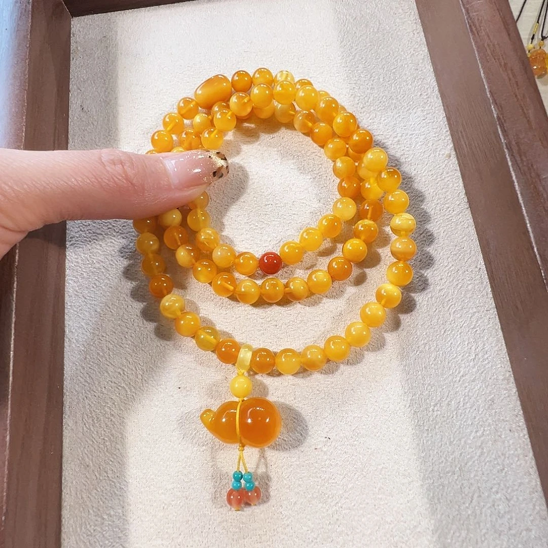 蜜蜡未镶嵌手链蜜蜡6.8mm