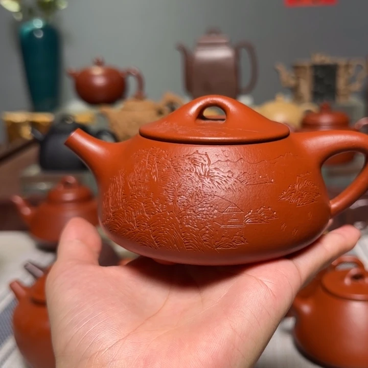 用***0茶壶紫砂全手工景舟石瓢