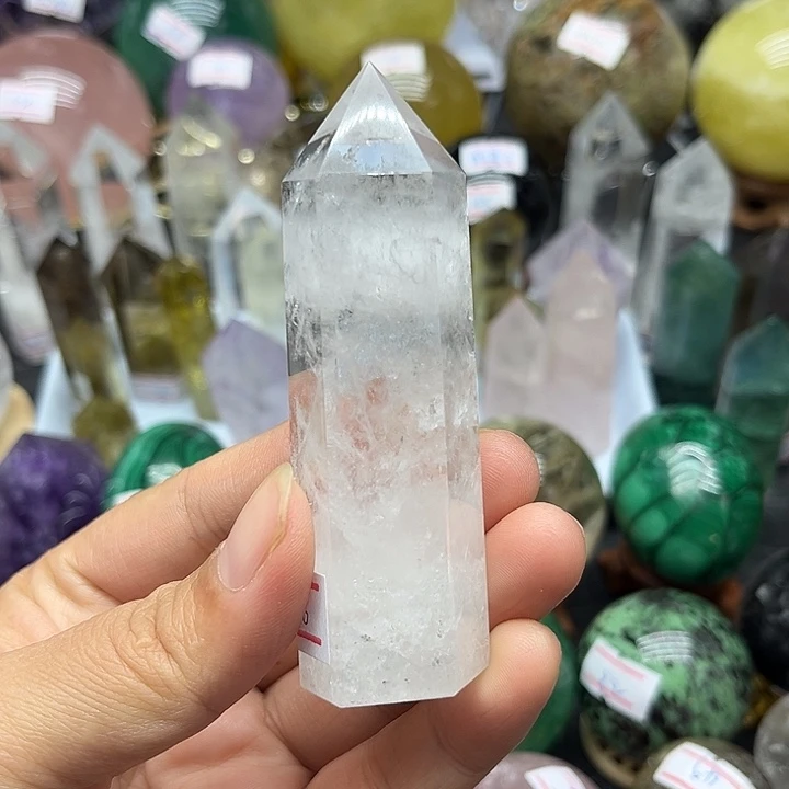 未镶嵌珠宝半成品水晶88克白水晶柱