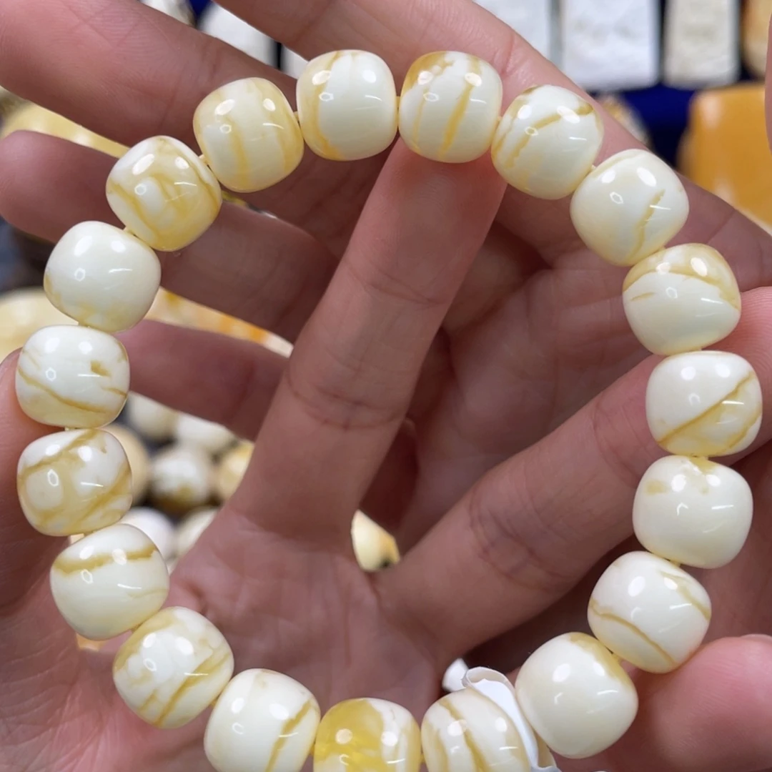 蜜蜡裸石未镶嵌琥珀蜜蜡手串卡11mm