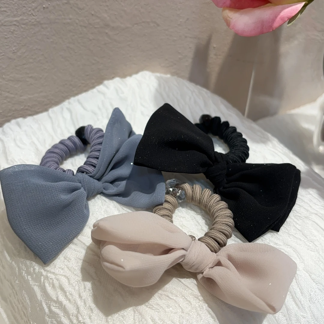 设计款细闪蝴蝶结发圈T169