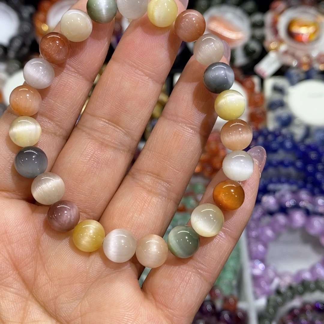 水晶未镶嵌手链猫眼兔毛