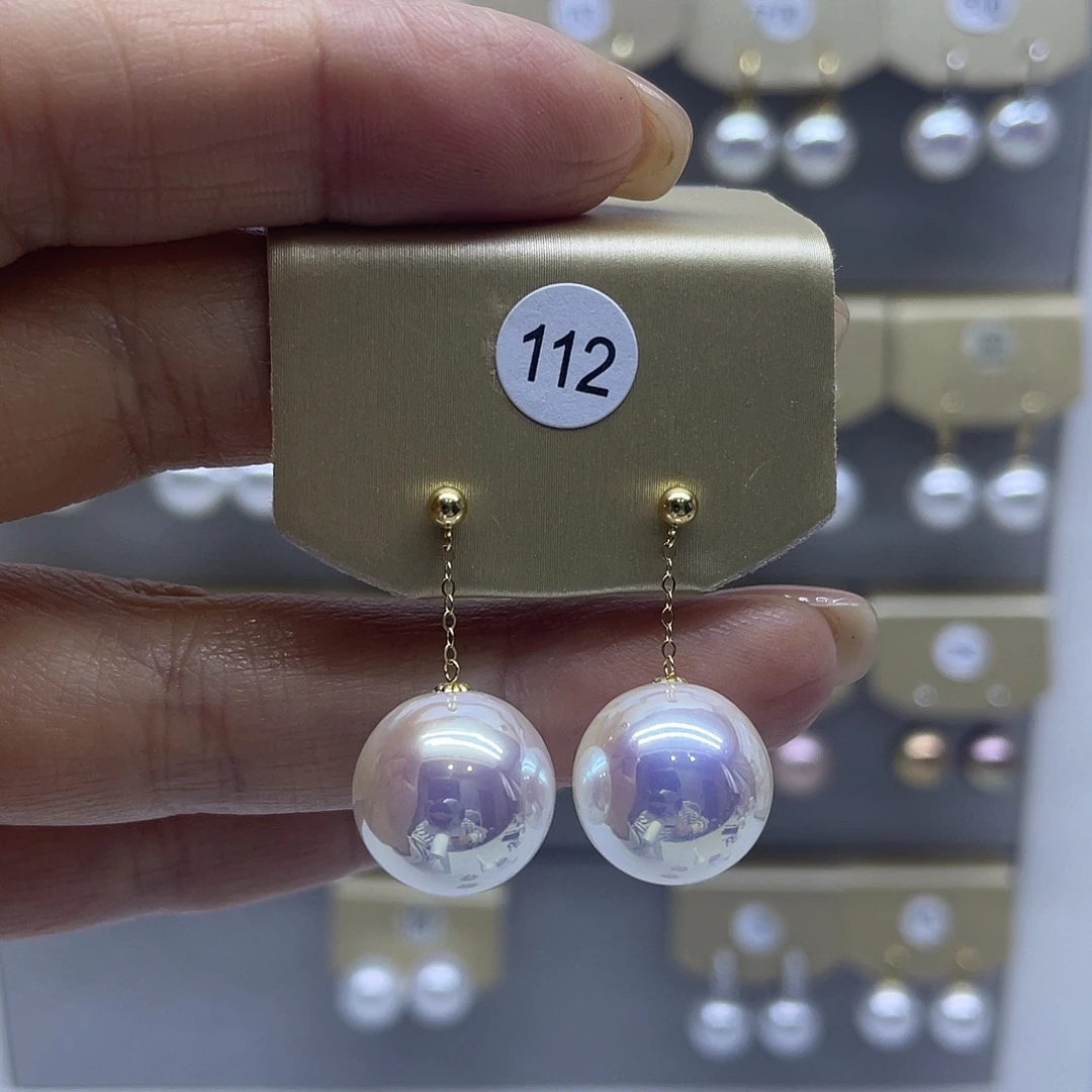 淡水珍珠耳饰18K金镶嵌