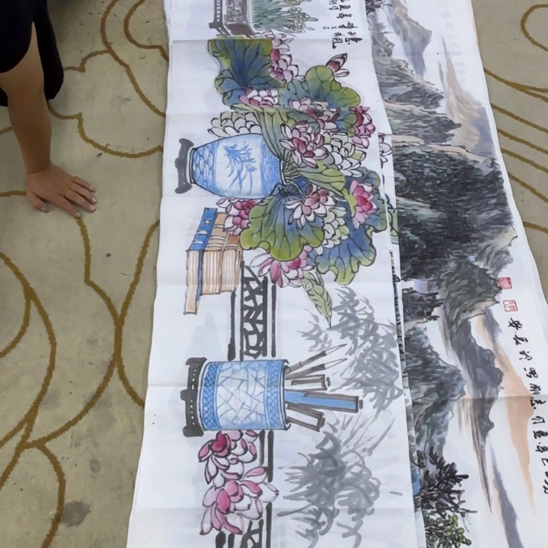 国画郭志刚老师六尺对开刘画芯