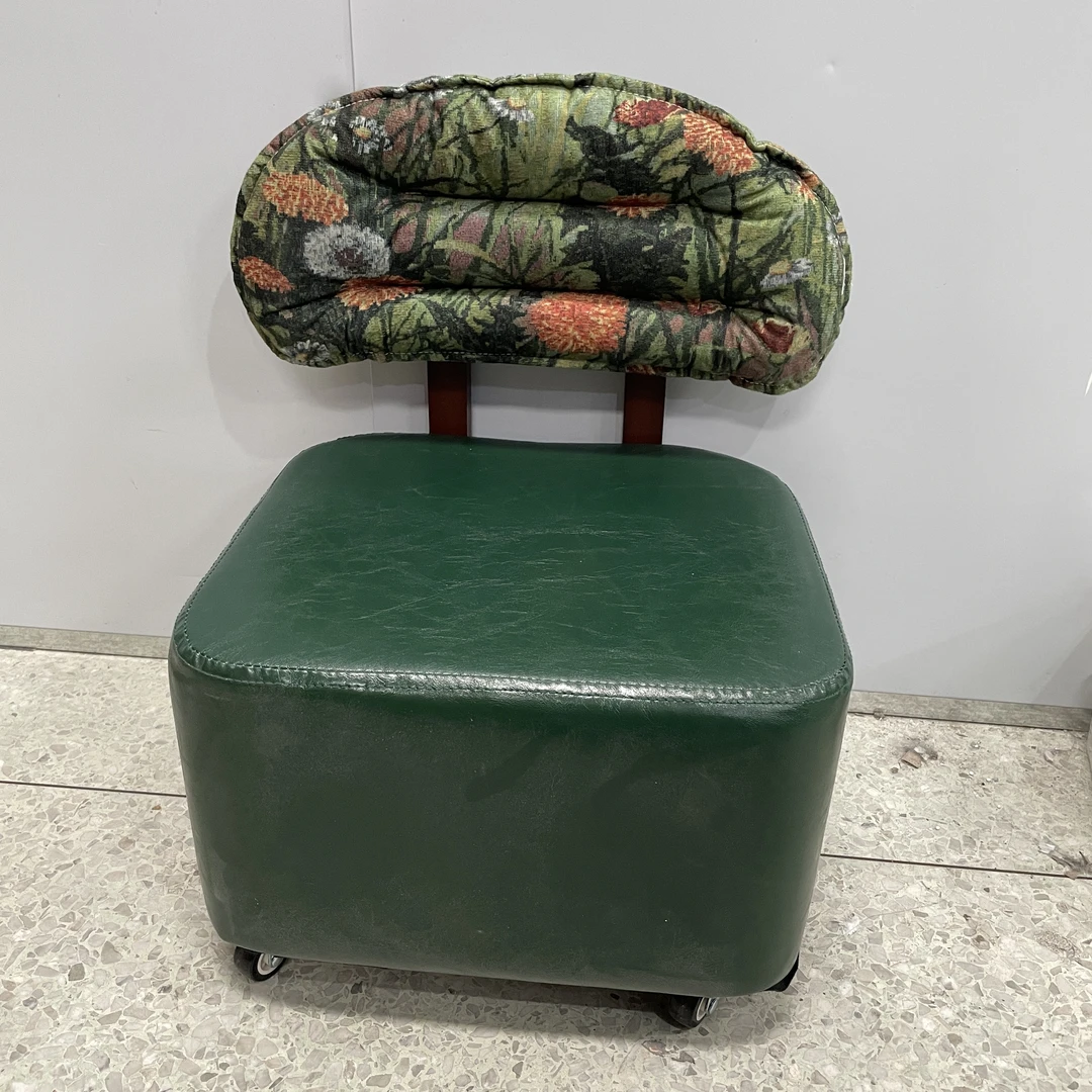 凳子可移动沙发家用靠背旋转椅软包凳实木带轮沙发凳靠背椅子LZ6