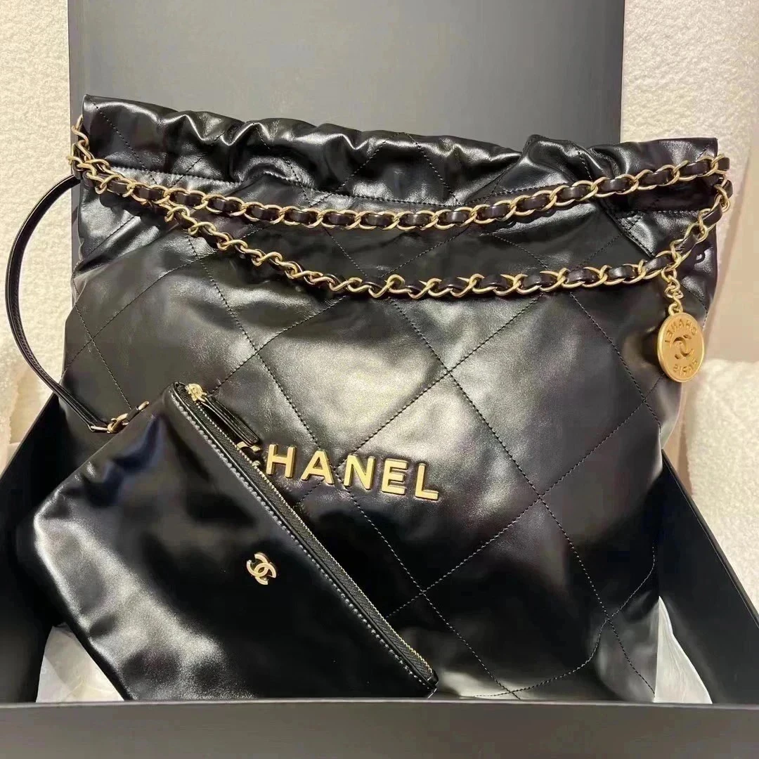 未使用 Chanel/香奈儿 黑金22bag中号 24年芯片款 垃圾袋拆单