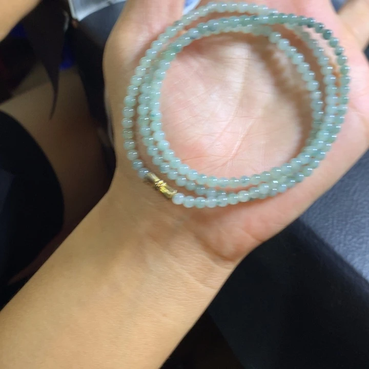 定制翡翠未镶嵌翡翠珠链卡3.8不退不换