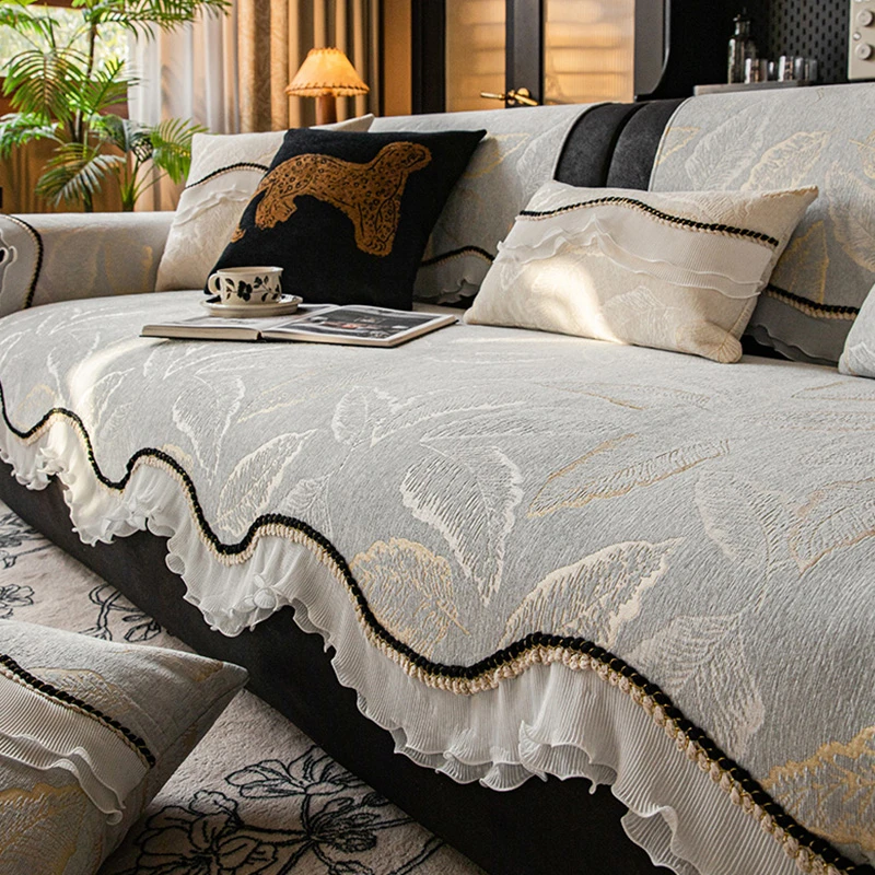 法式奶油风沙发垫子四季通用新款美式高级感皮沙发垫防滑四季款