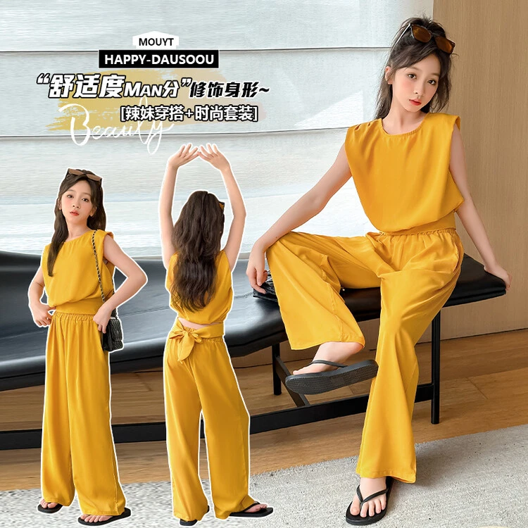 【显白套装】2025夏季新款时尚休闲大气显白潮流女童套装亲子装