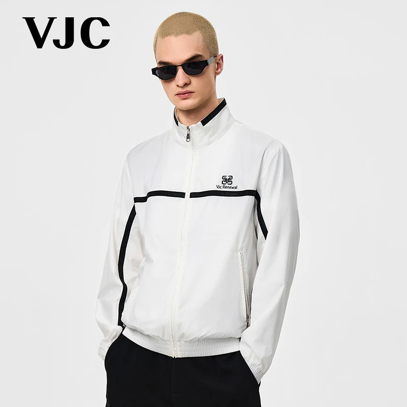 VJC/威杰思2025夏季新款男士时尚立领茄克衫梭织外套B25AF1606