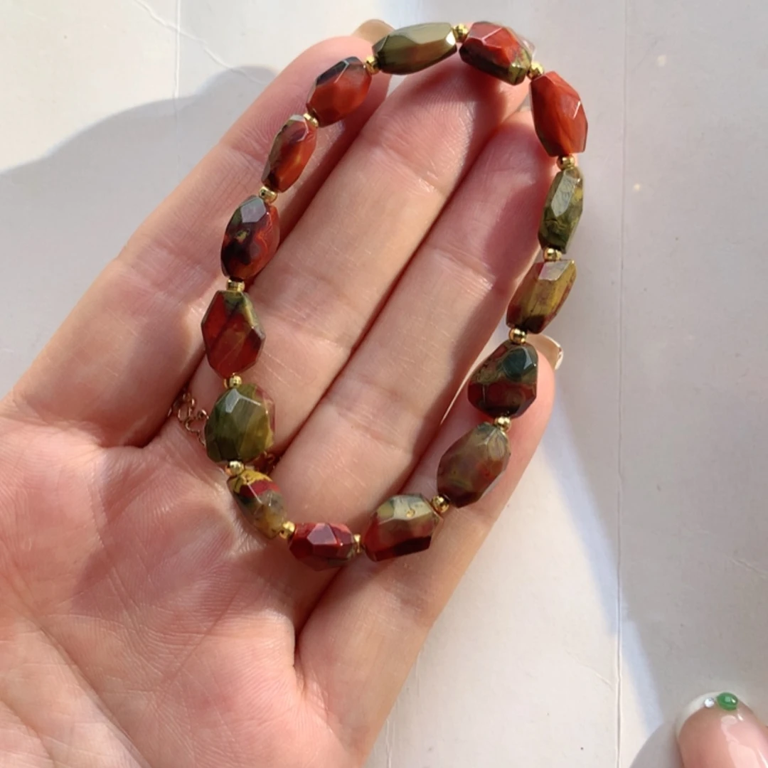 【闪购商品】南红玛瑙手串18K金镶嵌南红单圈